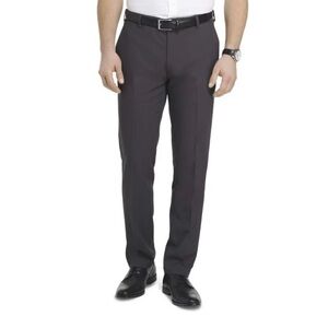 Van Heusen Men’s Charcoal Traveler Flat Front Stretch Dress Pant Size 32x32 NWOT